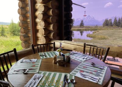 Lodge Dining Table & views at Moose Head Ranch