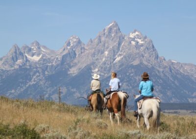 Moose Head Ranch Horseback ride with Grand Teton Mountain views